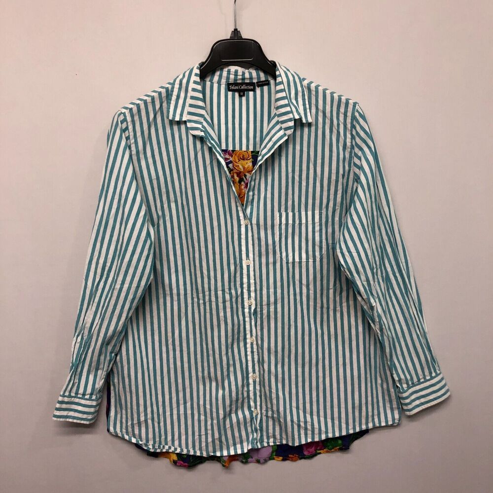 Tolani Collection Women Blouse Top Button Shirt Size 1X Floral M190 -13